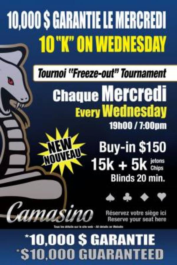 Snakes Poker Club Camasino.com $10k Guarantee for Montreal Players