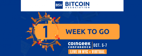 CoinGeek NYC Live or Virtugal: One Week to Go