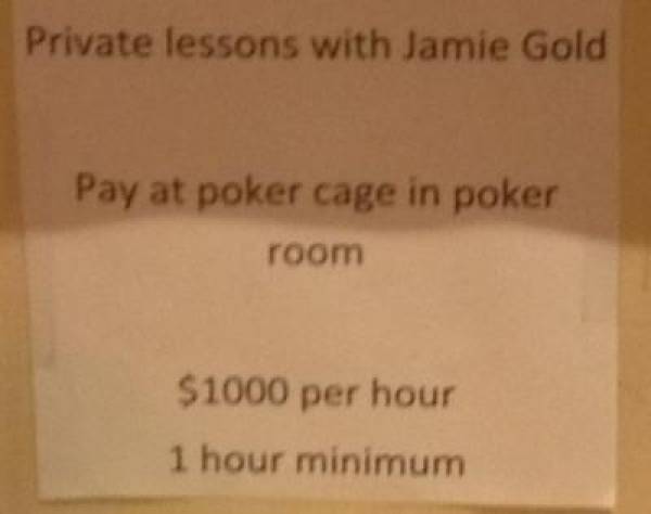 Golden Opportunity:  Jamie Gold’s $1000 an Hour Poker Coaching Gig