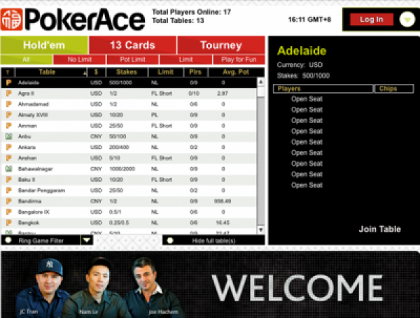 PokerAce.com Launches as Newest Online Poker Network:  Targets Asian Players