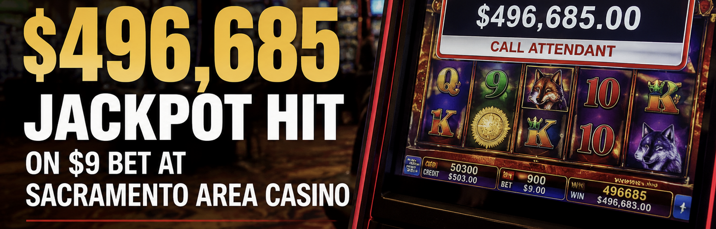 $496,685 Jackpot Hit on $9 Bet at Sacramento Area Casino