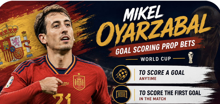 First, Anytime Goal Scorer Prop Bet Payout Odds - Uruguay v Spain: Mikel Oyarzabal, Lamine Yamal, Nico Williams