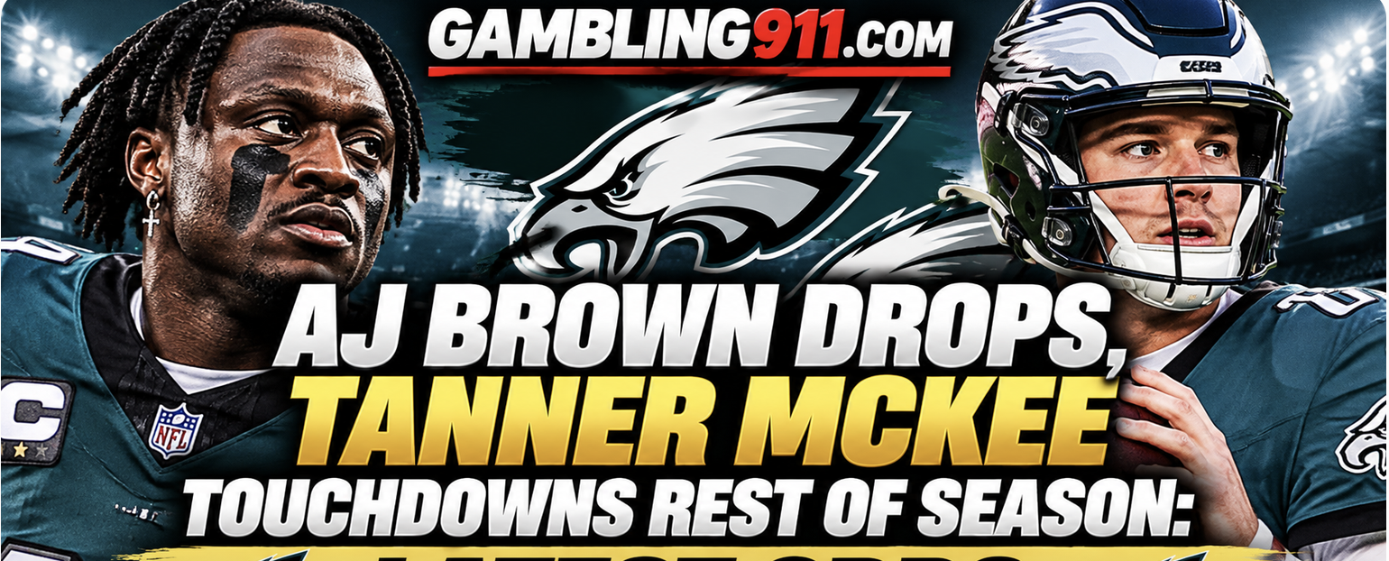 AJ Brown Drops, Tanner McKee Touchdowns Rest of Season: Latest Odds