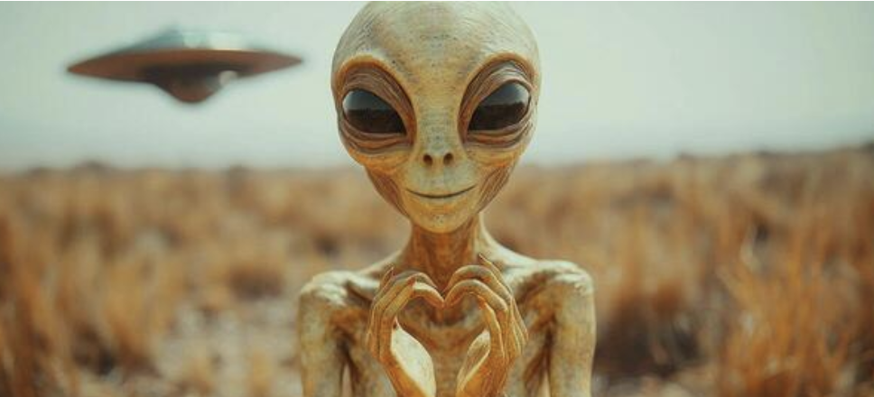 Alien and a UFO