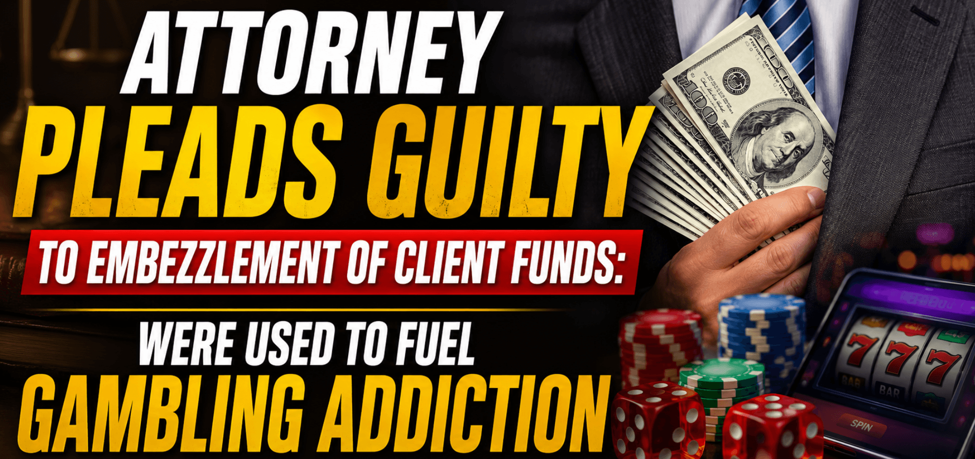 Manhattan Beach California Attorney Pleads Guilty to Embezzling Client Settlement Money to Fuel Gambling Addiction