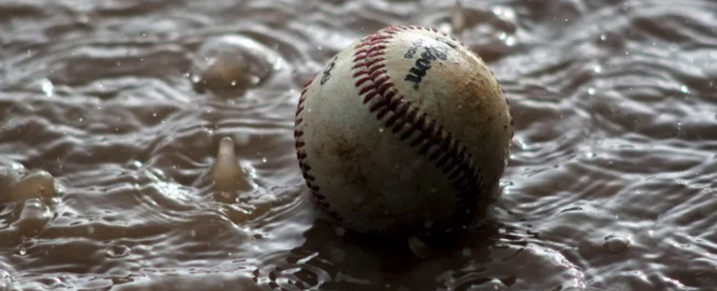 Baseball in mud