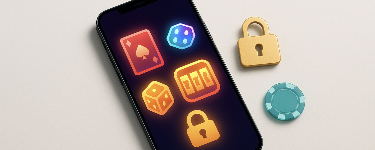 Casino icons on an iPhone