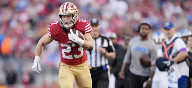 San Francisco 49ers vs. Los Angeles Rams Total Rushing Yards Prop Bet: Christian McCaffrey, Kyren Williams, Blake Corum