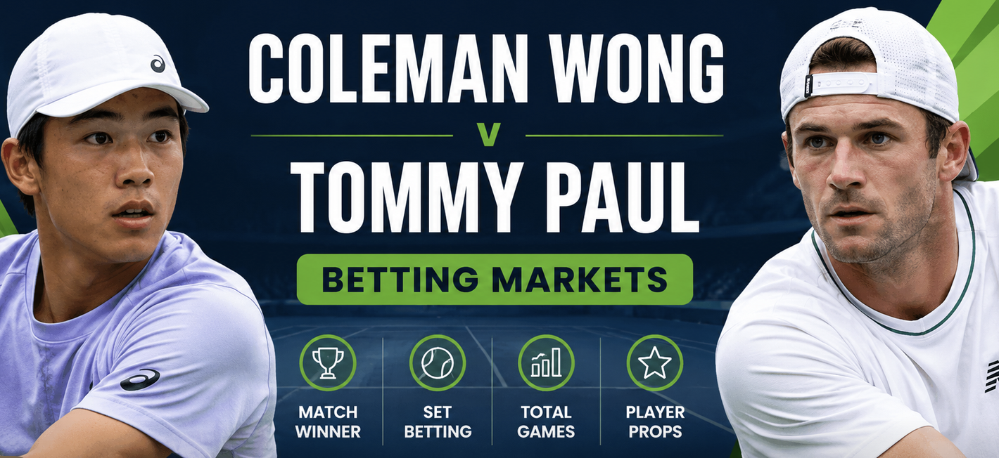 Coleman Wong v Tommy Paul Betting Markets - US Open Odds 2026