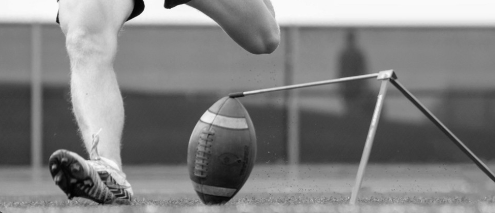 Field goal being kicked