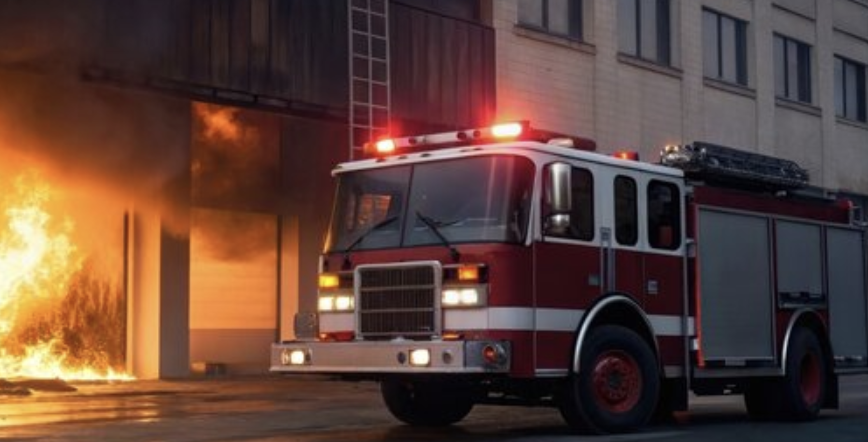 Fire engine responding to a fire