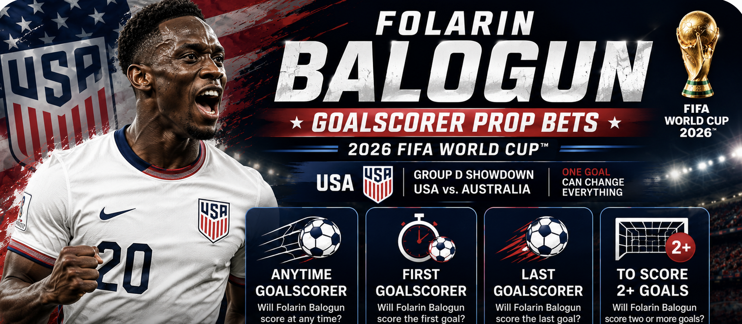 First, Anytime Goal Scorer Prop Bet Payout Odds - USA vs. Belgium: Folarin Balogun, Ricardo Pepi, Christian Pulisic