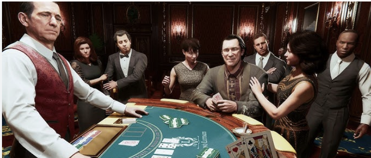 People gambling at a casino