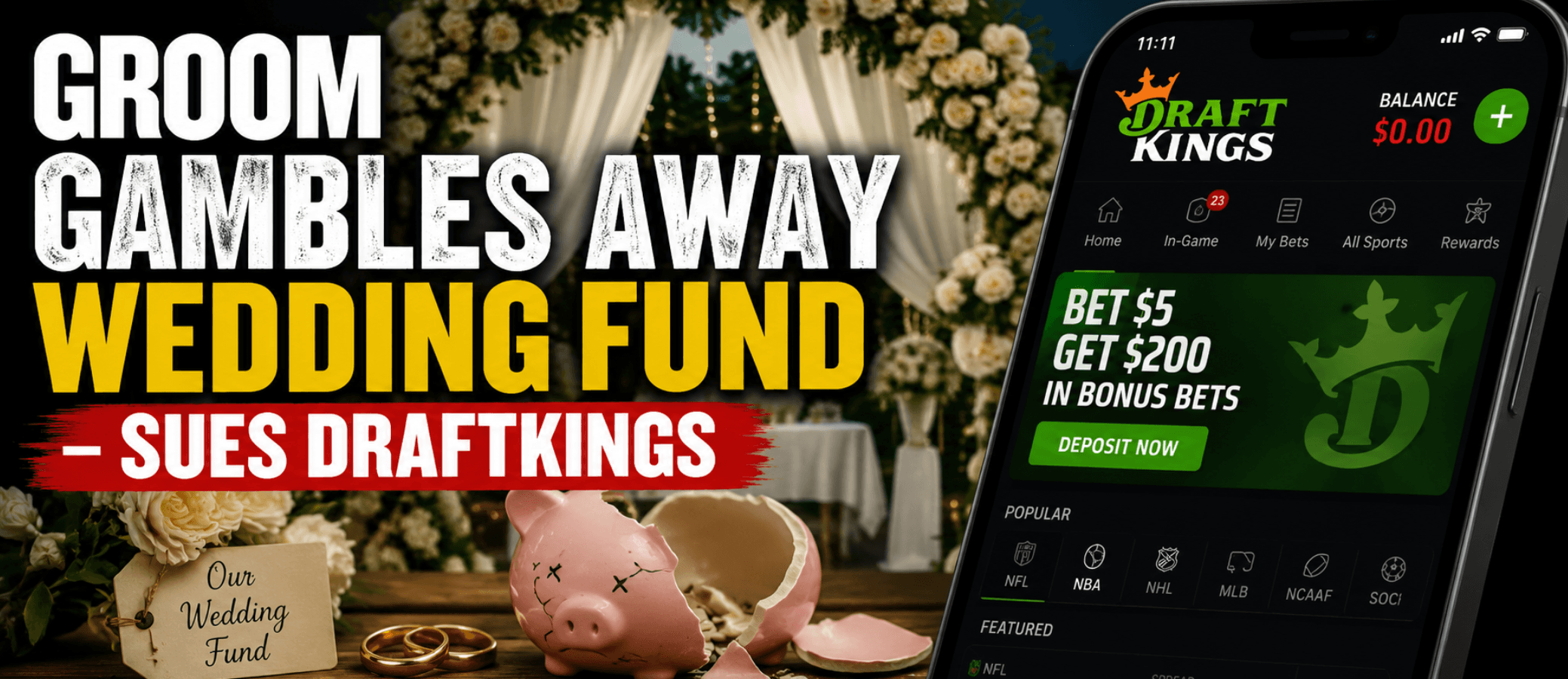 Illinois Groom-to-Be Sues DraftKings After Gambling Away Entire Wedding Fund