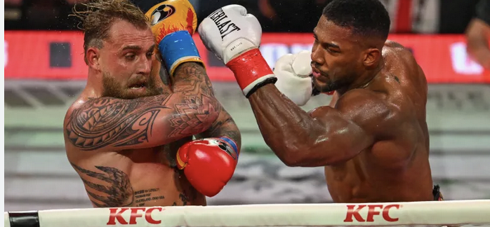 Jake Paul vs. Anthony Joshua fighting 