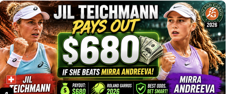 What Are the Payout Odds If Jil Teichmann Wins vs. Mirra Andreeva - 2026 French Open?