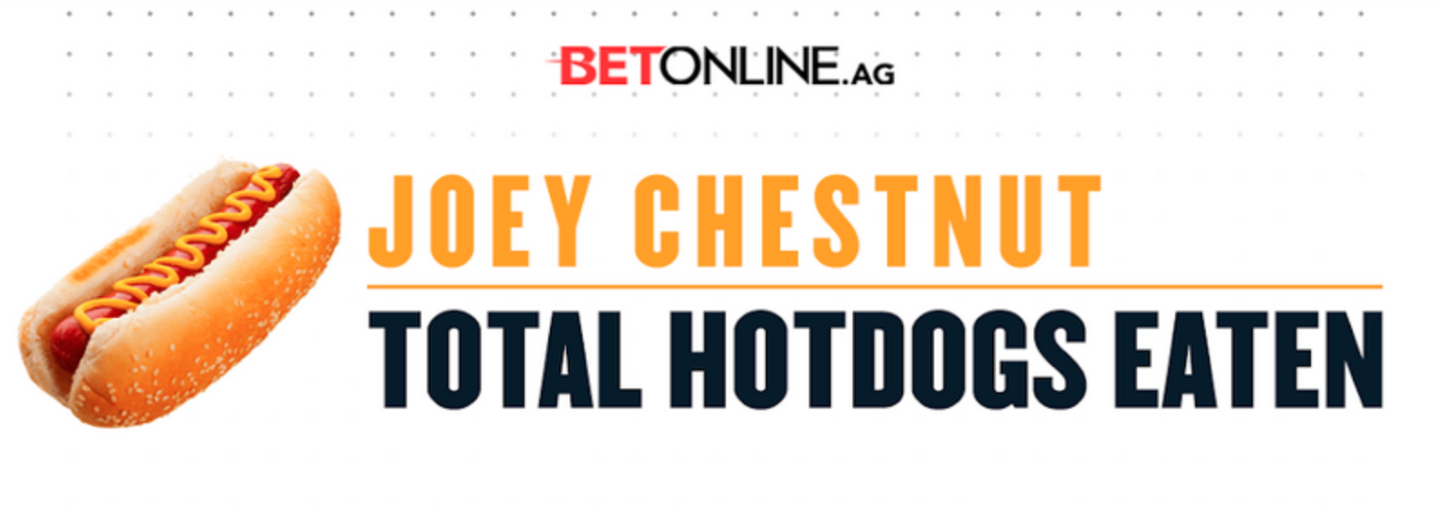 Bet the Total Number of Hot Dogs Joey Chestnut Eats - Over, Under