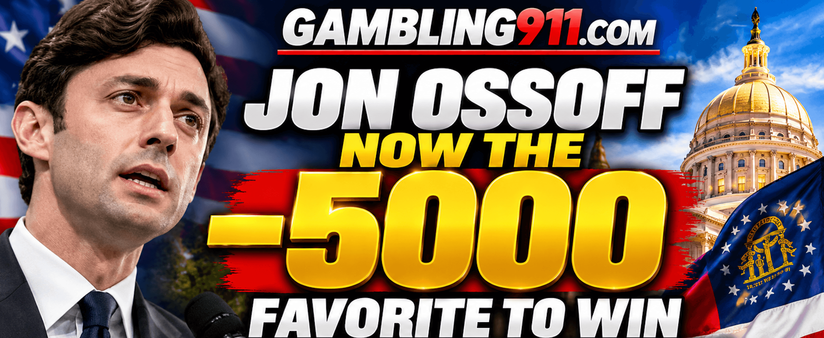 Jon Ossoff Now the -5000 Favorite to Win Georgia Senate Race