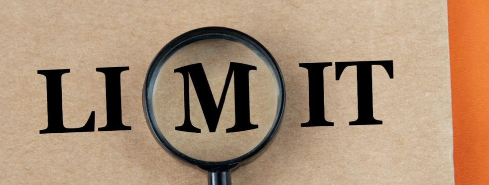 Limits word with the letter "m" magnified 