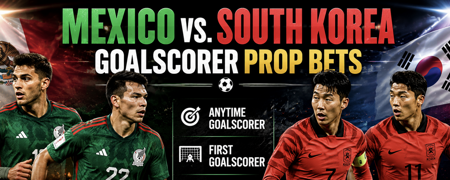 First, Anytime Goal Scorer Prop Bet Payouts Mexico v South Korea: Raul Jimenez, Santiago Giménez, Son Heung-min, Hwang Hee-chan