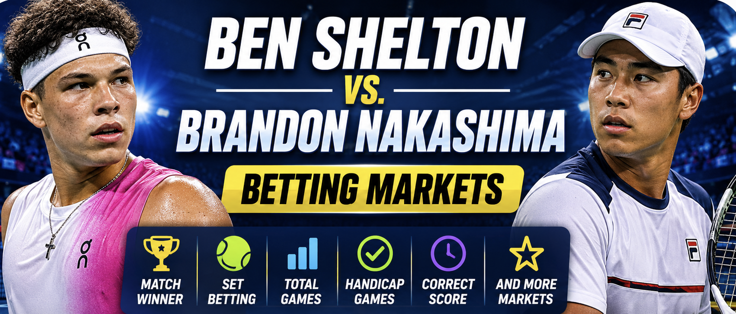Ben Shelton v Brandon Nakashima Betting Markets - ATP Montreal 2026 Odds