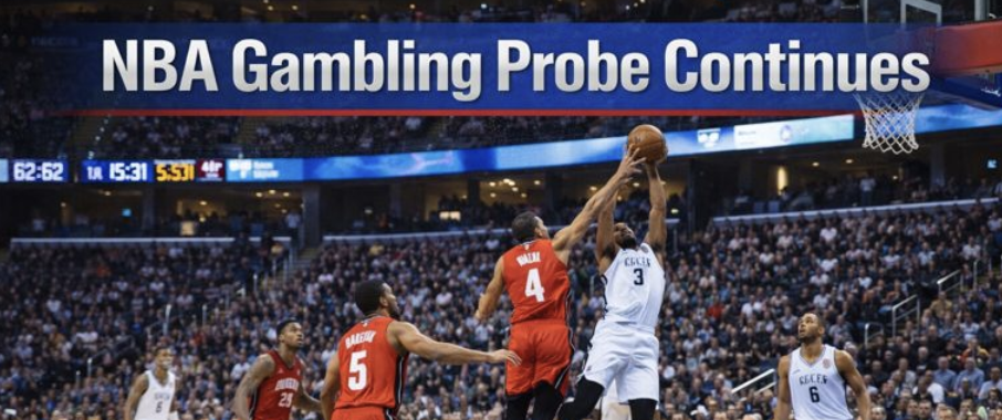 NBA gambling probe with players on the court