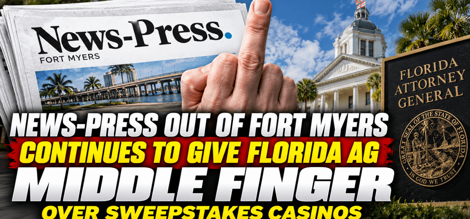 News-Press Out of Fort Myers Continues to Give Florida AG Middle Finger Over Sweepstakes Casinos