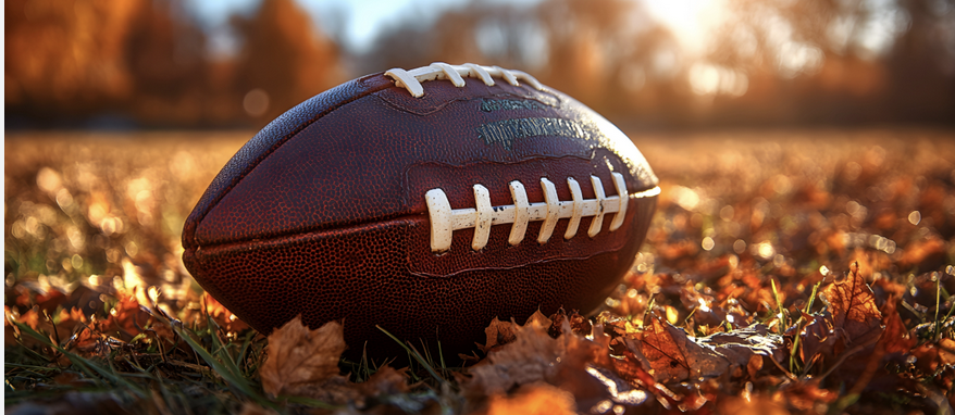 NFL football in a fall setting 