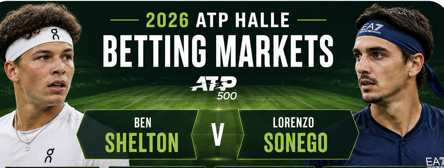 2026 ATP Halle Betting Markets: Ben Shelton v Lorenzo Sonego