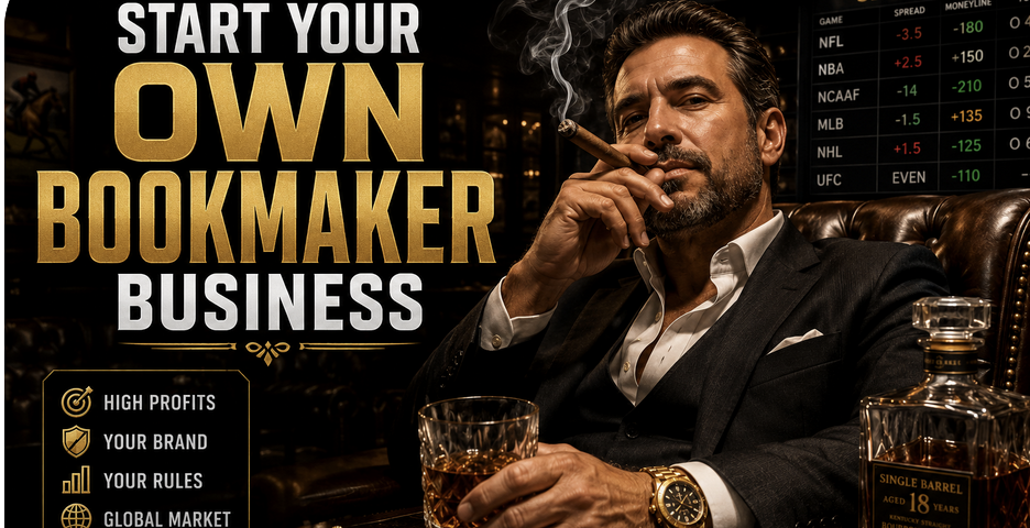 Start your own bookmaker business - man with cigar and drinking bourbon
