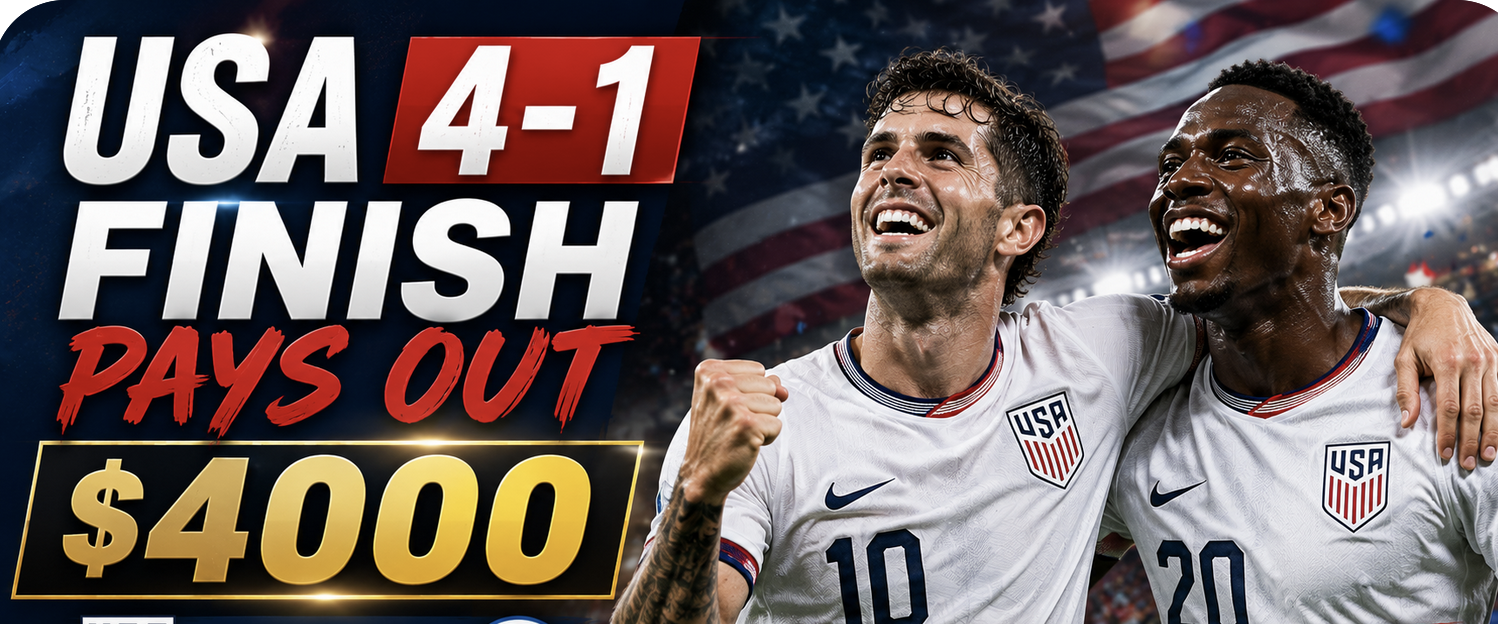 USA Wins vs. Paraguay: 4-1 Final Score Pays Out $4000 for Every $100 Bet