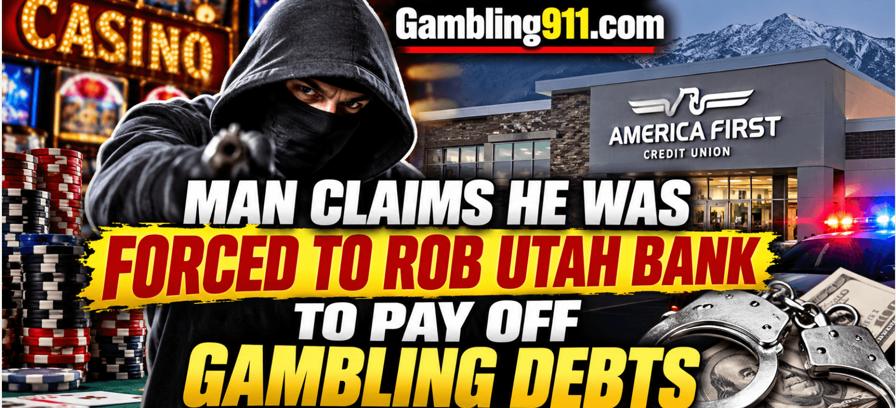 Arrested Salt Lake City Utah Bank Robbery Suspect Claims He Was Coerced, Owed $19K in Gambling Debts by Accomplice