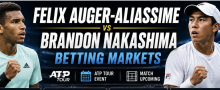 Felix Auger-Aliassime v Brandon Nakashima betting markets