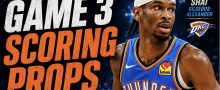 Game 3 scoring prop bets headline featuring Shai Gilgeous-Alexander