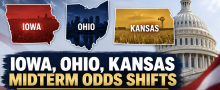 Iowa, Ohio, Kansas Midterm Odds Shifts: Ashley Hinson Favored in Iowa Senate Race, Adam Hamilton $375 Payout in KS