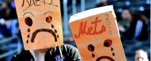 Mets fans bags over heads