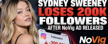 Sydney Sweeney Loses 200,000 Instagram Followers Following Controversial Nude NoVig Ad