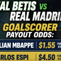 Real Betis v Real Madrid Goalscorer Payout Odds: Kylian Mbappe