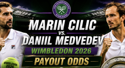 Marin Cilic v Daniil Medvedev Wimbledon 2026 Payout Odds - Betting Markets