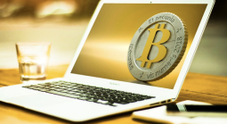 Bitcoin on laptop