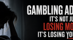 Gambling addiction woman in the shadows