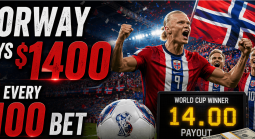 Norway Payout Odds to Win the 2026 World Cup Now 5th Shortest at US$1400 on a US$100 Bet