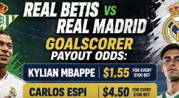  Real Betis v Real Madrid Goalscorer Payout Odds: Kylian Mbappe