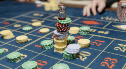 Roulette table and chips