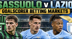  Sassuolo v Lazio Goalscorer Betting Markets Payout Odds: Andrea Pinamonti, Tijjani Noslin, Sebastiano Esposito