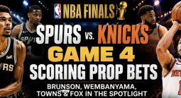 NBA Finals Spurs vs. Knicks Game 4 Total Points Scored Prop Bet: Jalen Brunson, Victor Wembanyama, Karl-Anthony Towns