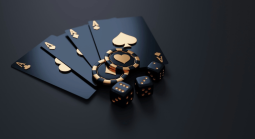 black cards and dice