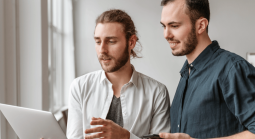 looking at a computer