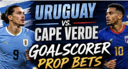 First, Anytime Goal Scorer Prop Bet Payout Odds - Uruguay vs. Cape Verde: Darwin Nunez, Federico Vinas, Agustin Canobbio