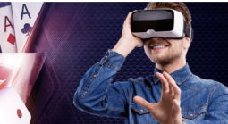 Man playing a VR casino